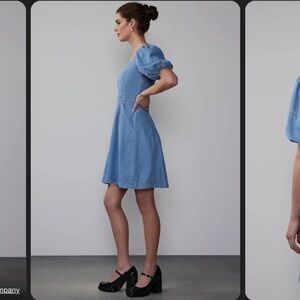 New York & Company NWT Puff Sleeve Denim Dress | Size M